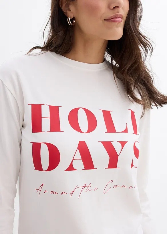 Långärmad topp med ekologisk bomull, bonprix