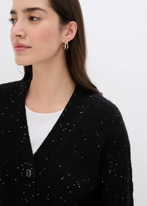 Hålmönstrad cardigan, bonprix