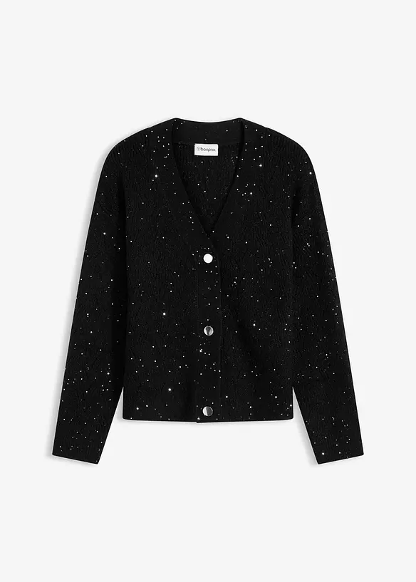 Hålmönstrad cardigan, bonprix