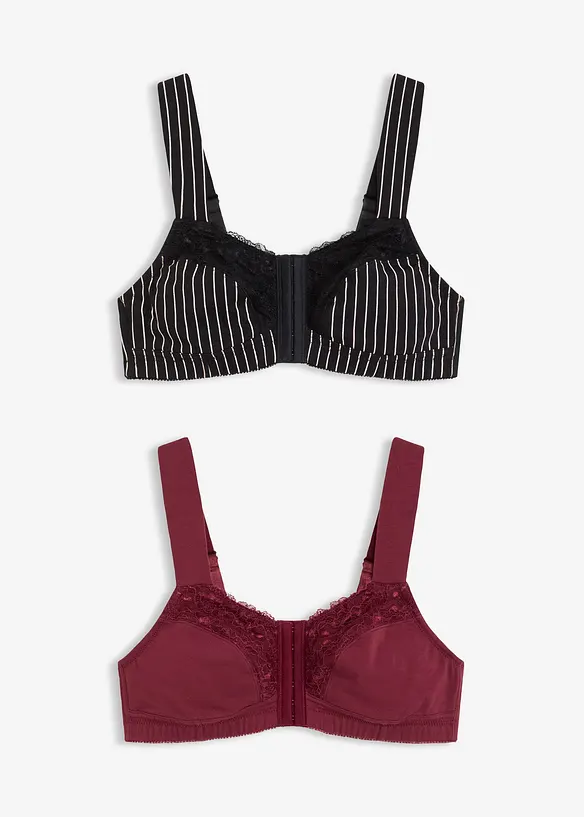 BH med framknäppning och utan bygel (2-pack), bonprix