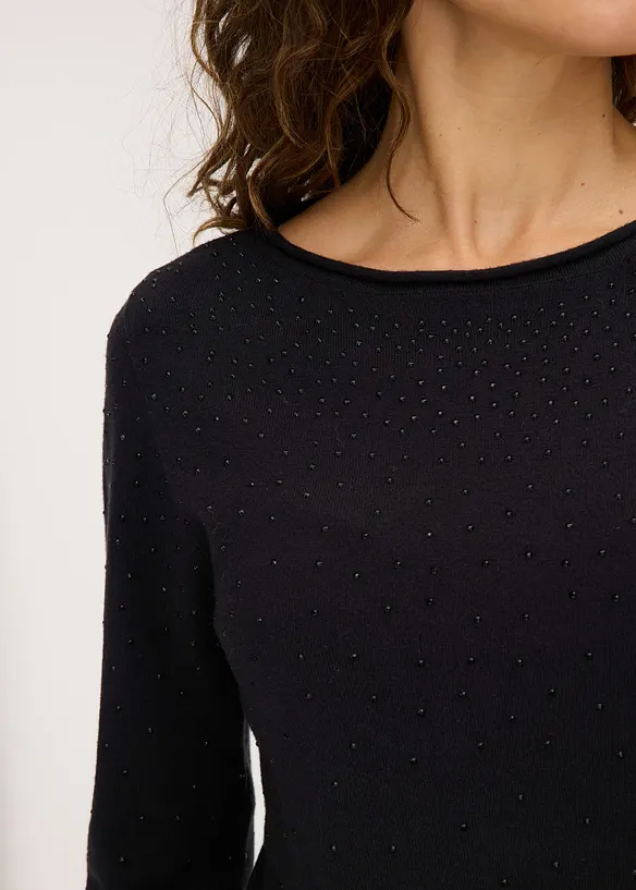 Finstickad tröja av viskosmix med mjukt fall, bonprix