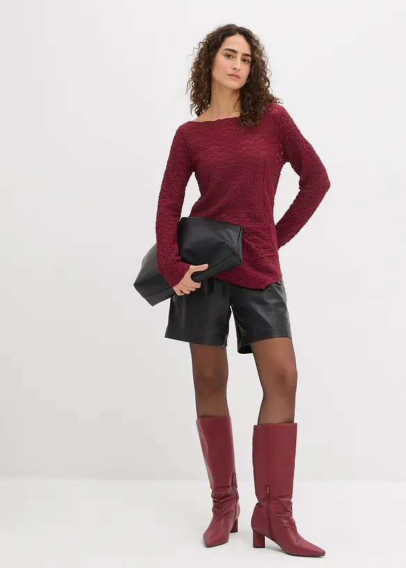 Långärmad topp i spets, bonprix