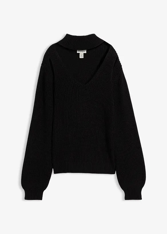 Grovstickad tröja med cut-outs, bonprix