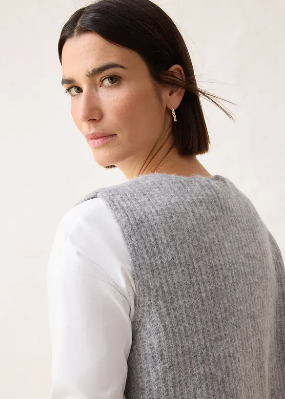 Grovstickad v&auml;st med alpackaull, bonprix