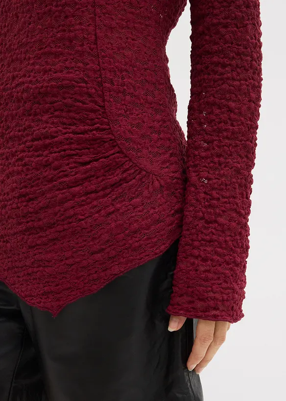 Långärmad topp i spets, bonprix