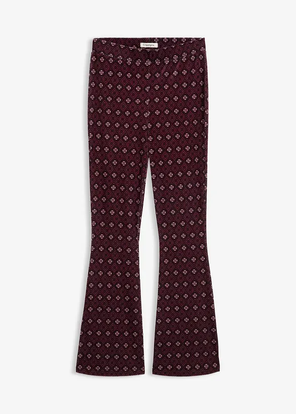 Utsvängda leggings i mjuk sammet, bonprix