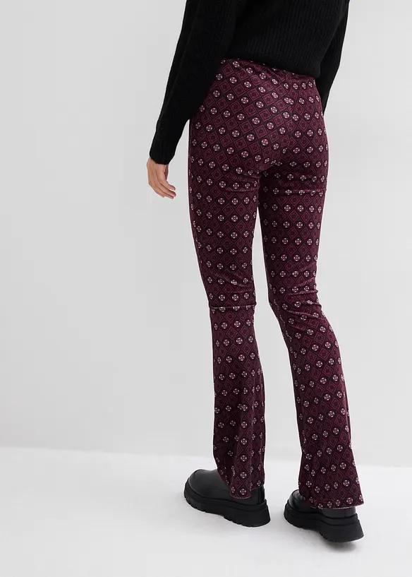 Utsvängda leggings i mjuk sammet, bonprix