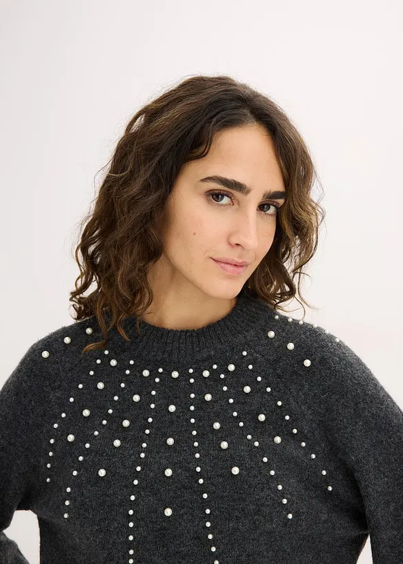 Tröja med pärlor, bonprix