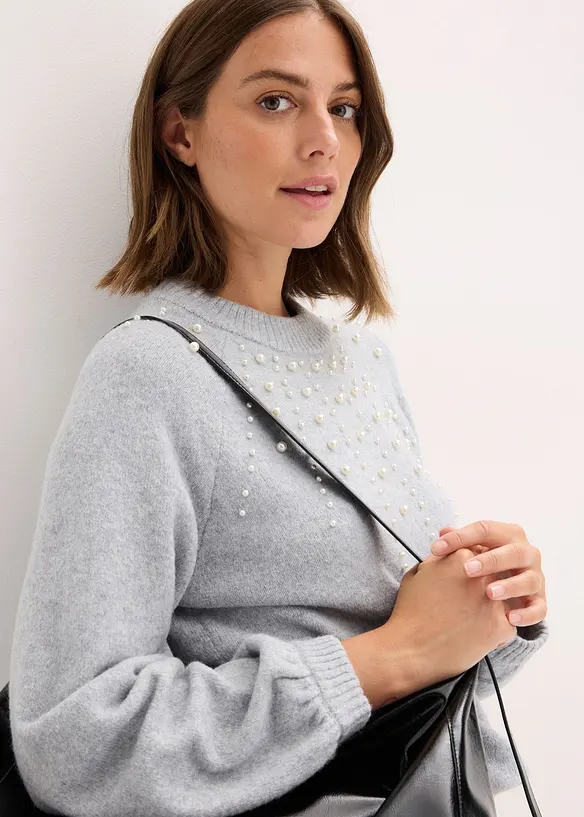 Tröja med pärlor, bonprix