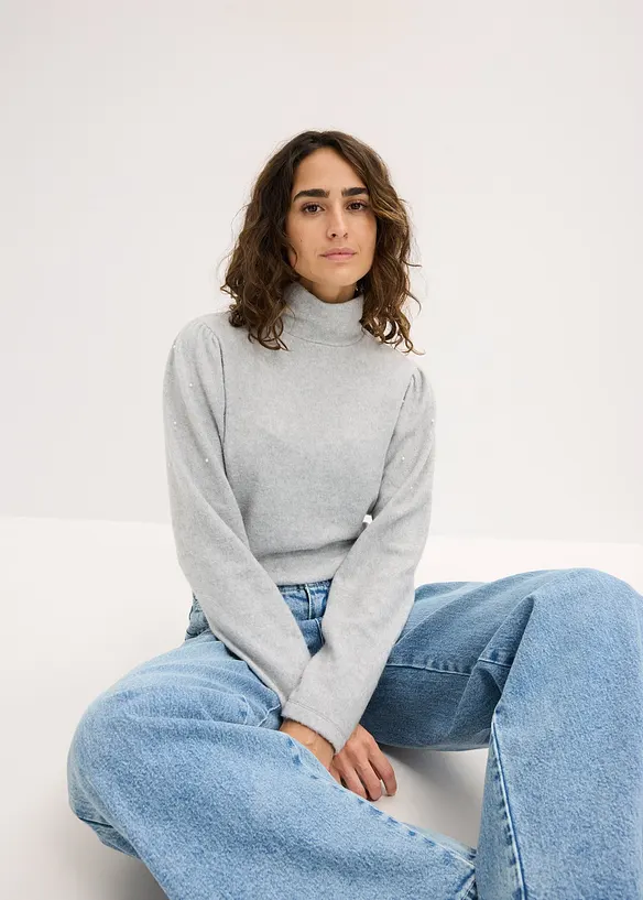 Fleecetopp i följsam viskosmix, bonprix