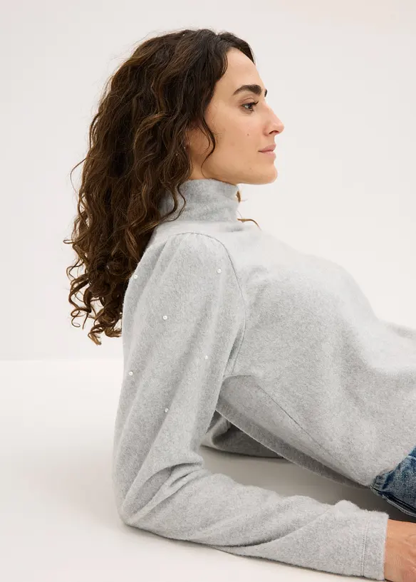 Fleecetopp i följsam viskosmix, bonprix