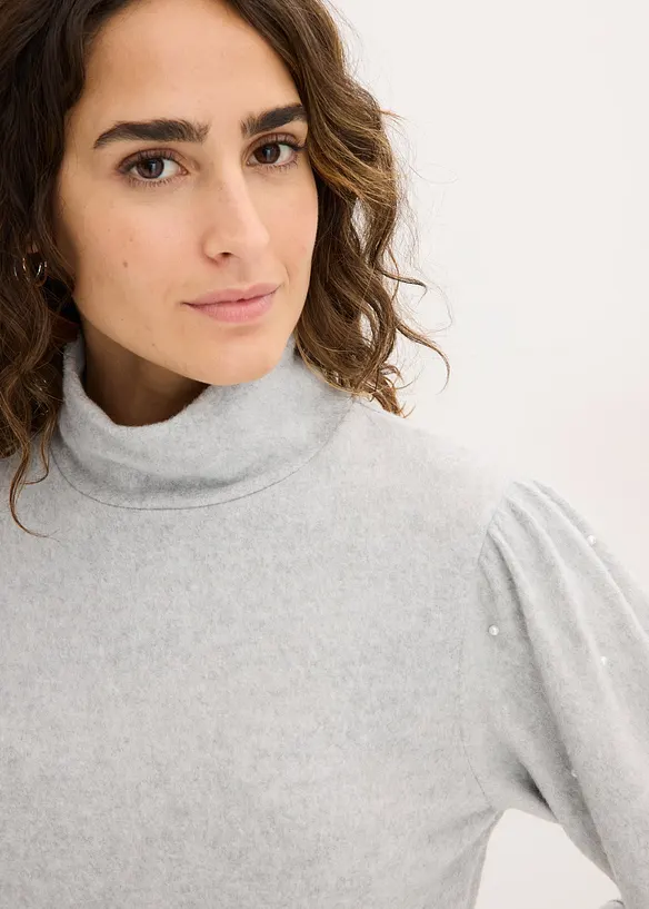 Fleecetopp i följsam viskosmix, bonprix