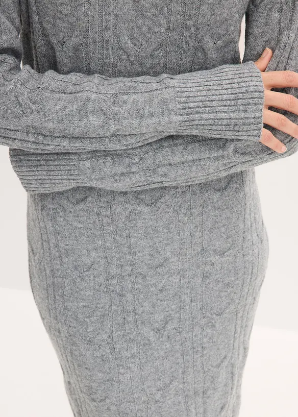 Stickad klänning, bonprix