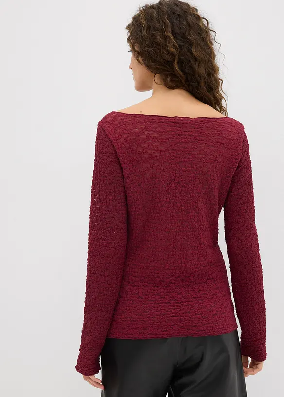 Långärmad topp i spets, bonprix