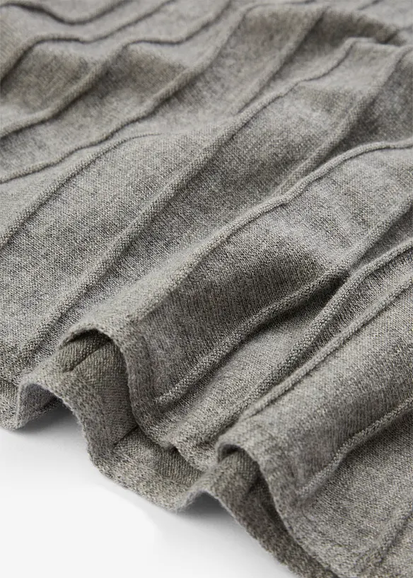 Stickad kjol med merinoull, bonprix