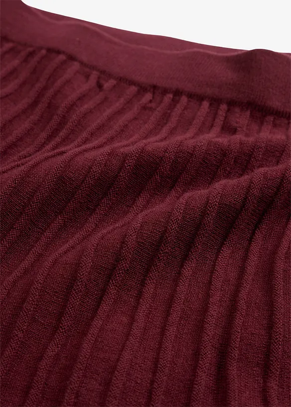 Stickad kjol med merinoull, bonprix