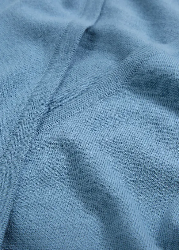 Omlottcardigan i bomull och merinoull, bonprix