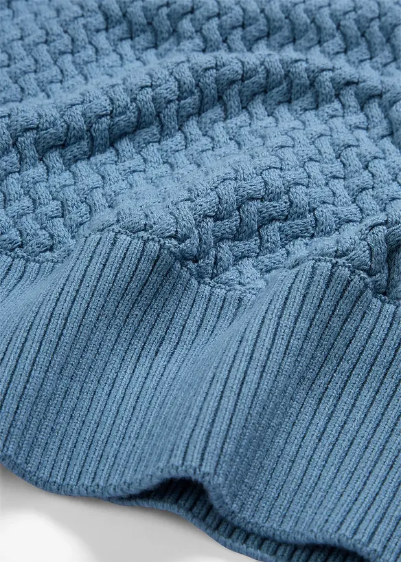 Polotröja i bomull och merinoull, bonprix