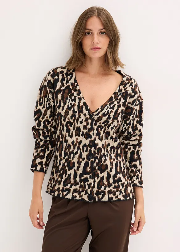 Cardigan i jacquard, bonprix