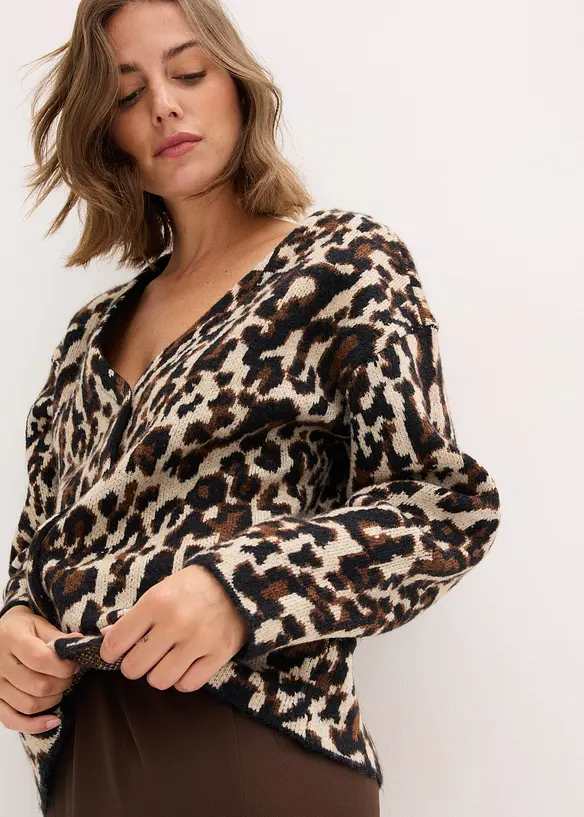 Cardigan i jacquard, bonprix