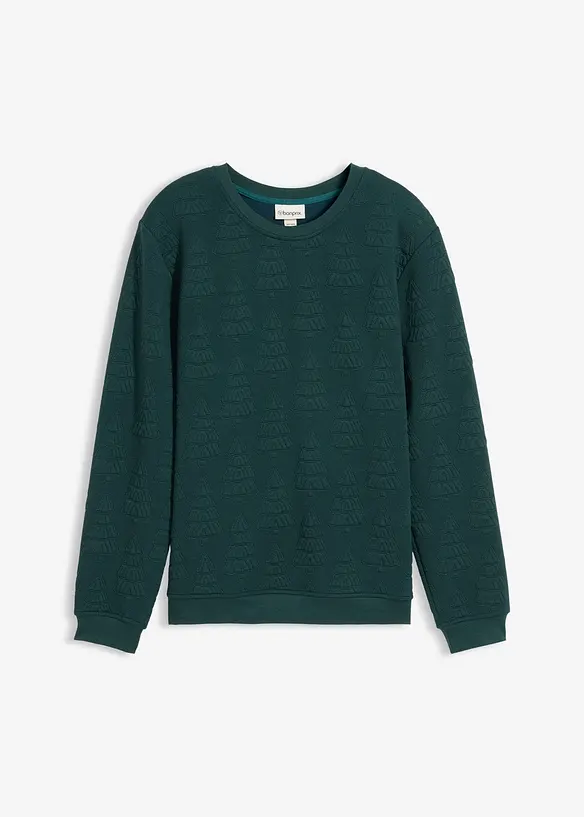 Sweatshirt med julgransmönster, bonprix