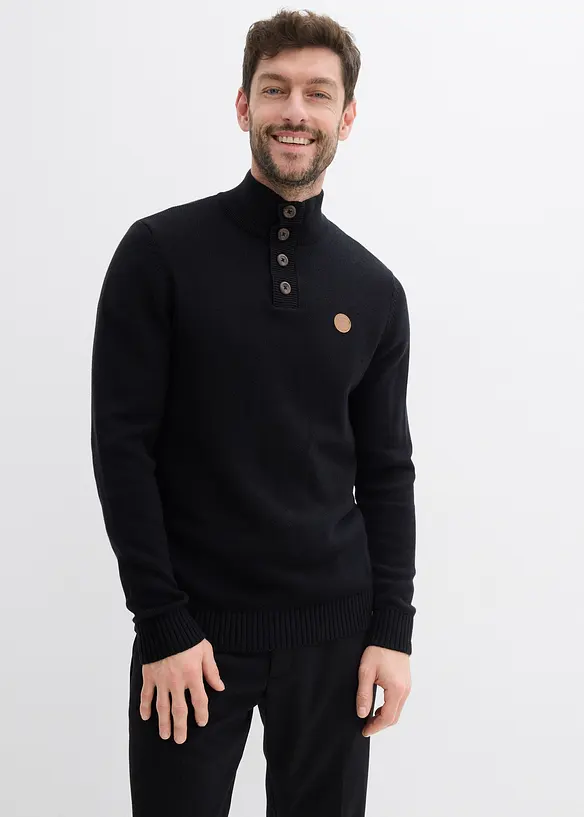 Tröja i bomull med krage, bonprix