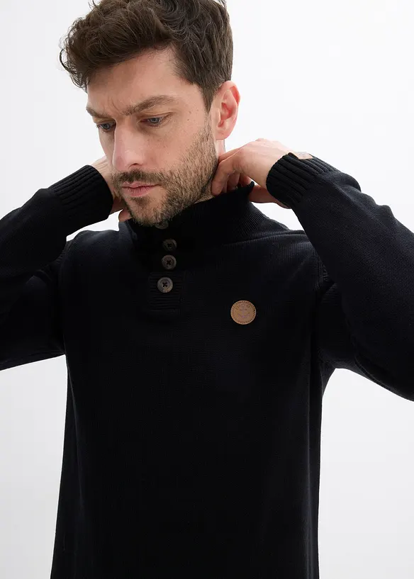 Tröja i bomull med krage, bonprix