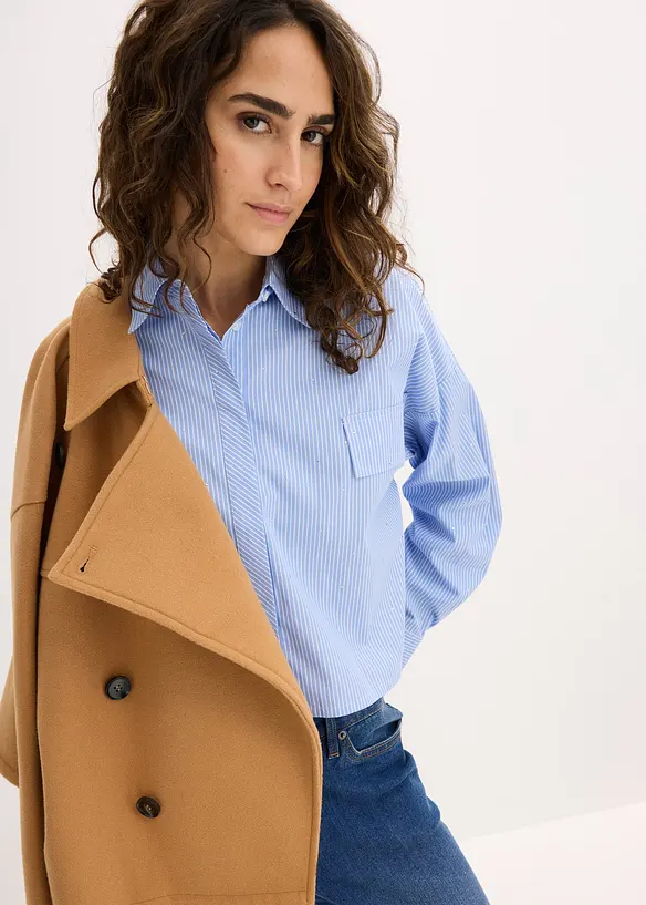 Oversizeblus i bomullsmix, bonprix