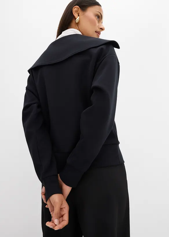 Sweatshirt med generös krage, av viskosmix, bonprix