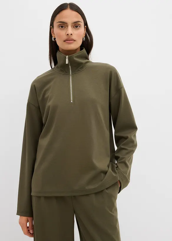 Tr&ouml;ja av viskosmix, med krage, bonprix