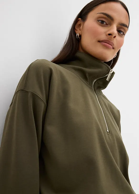 Tr&ouml;ja av viskosmix, med krage, bonprix