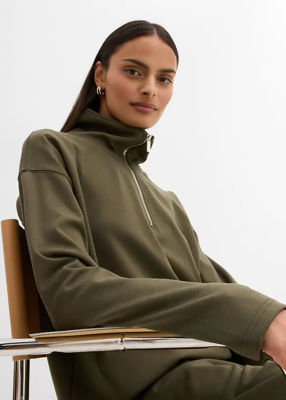 Tr&ouml;ja av viskosmix, med krage, bonprix