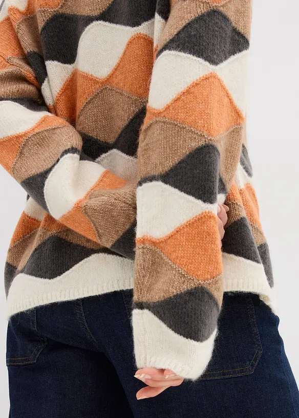 Mönstrad polotröja, bonprix