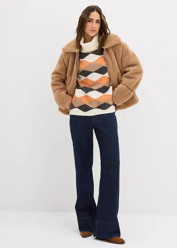 Mönstrad polotröja, bonprix