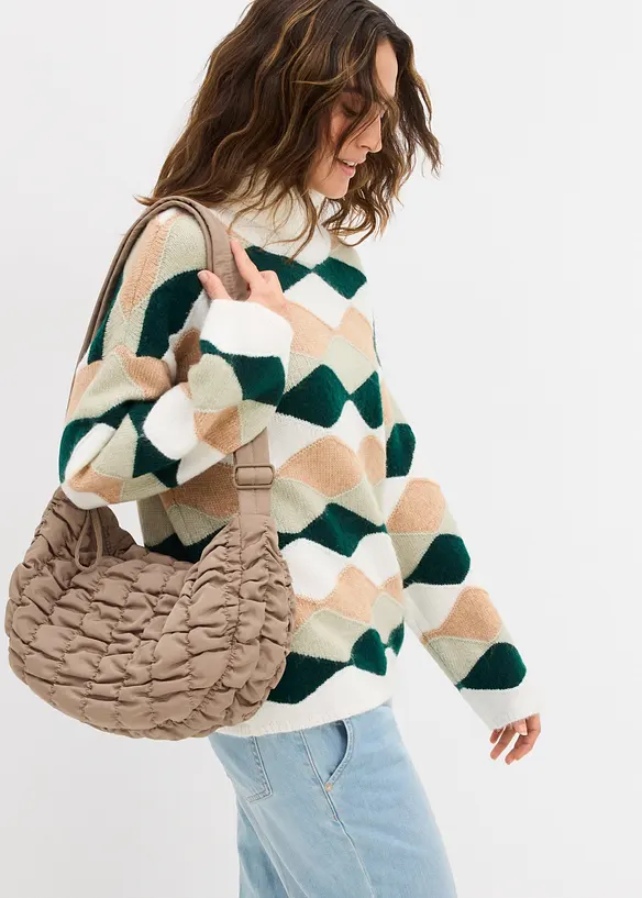 Mönstrad polotröja, bonprix