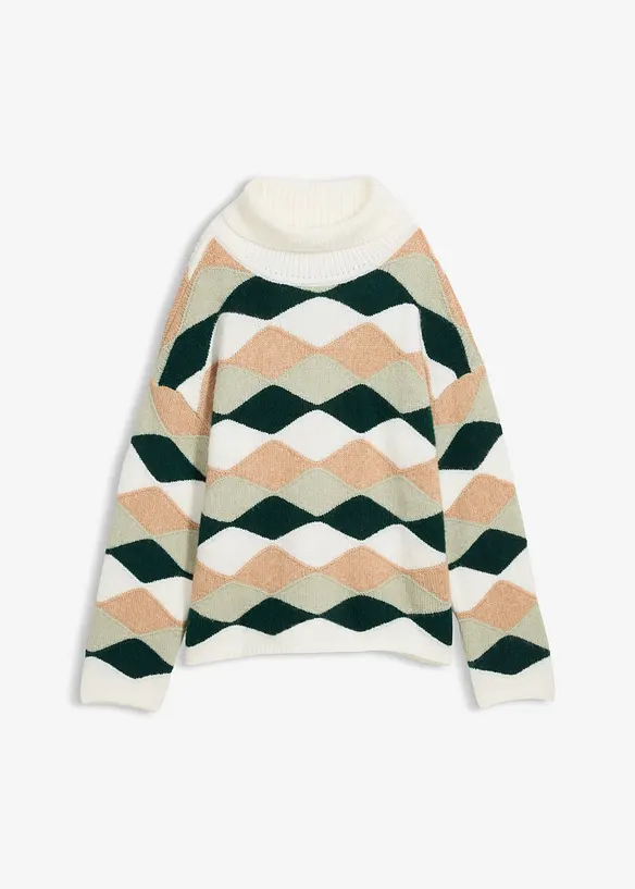 Mönstrad polotröja, bonprix