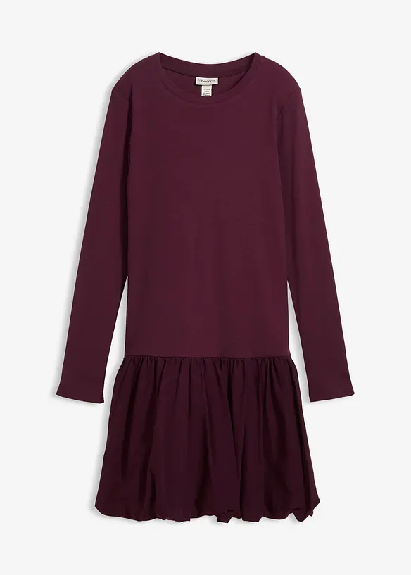 Trikåklänning med ballongformad kjoldel, bonprix