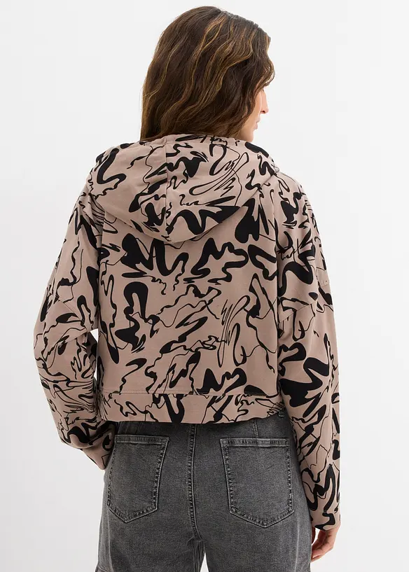 Sweatshirt med huva i bomull, bonprix