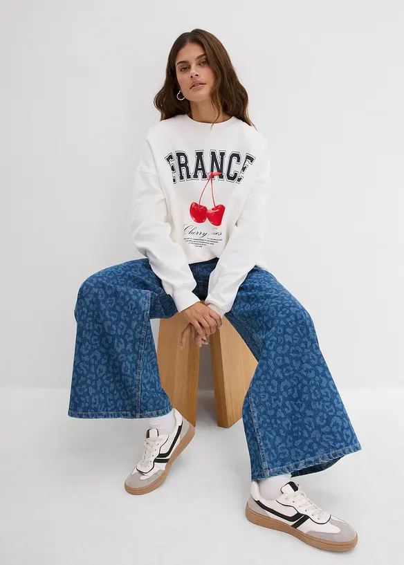 Wide Leg Jeans Mid Waist, bonprix