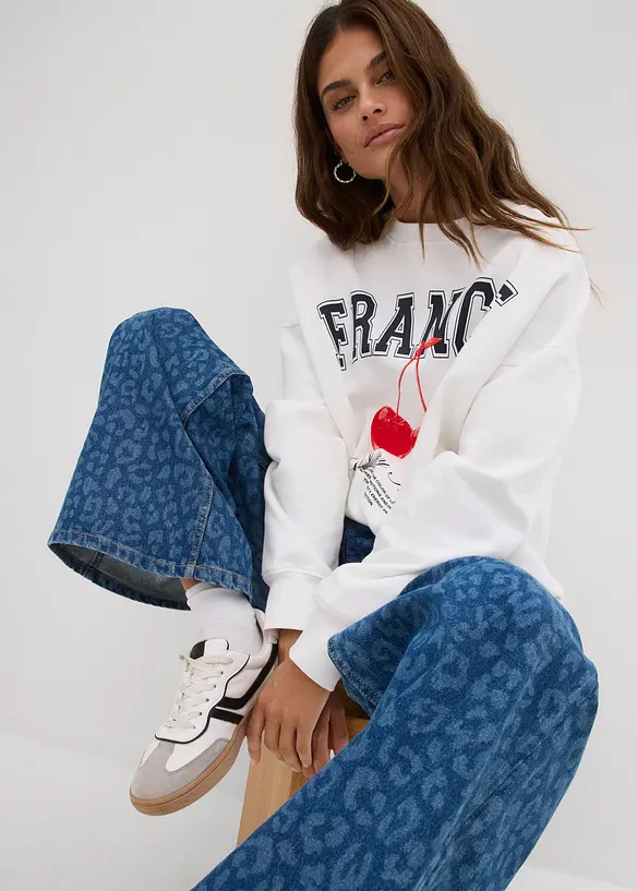 Wide Leg Jeans Mid Waist, bonprix