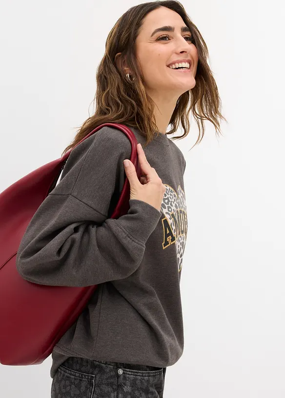 Oversizesweatshirt i bomullsmix, bonprix