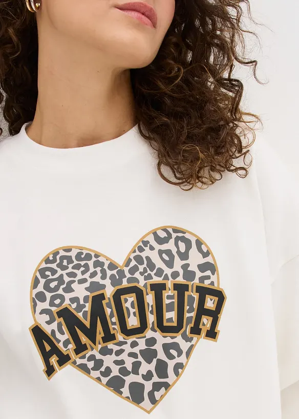 Oversizesweatshirt i bomullsmix, bonprix