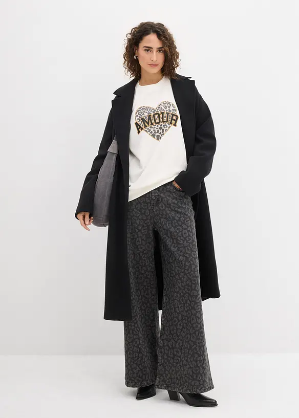 Oversizesweatshirt i bomullsmix, bonprix