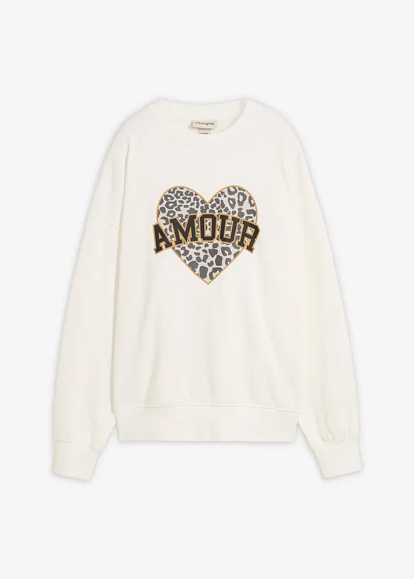 Oversizesweatshirt i bomullsmix, bonprix