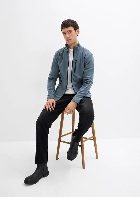 Mjuk fleecejacka  med fickor med dragkedja, bonprix