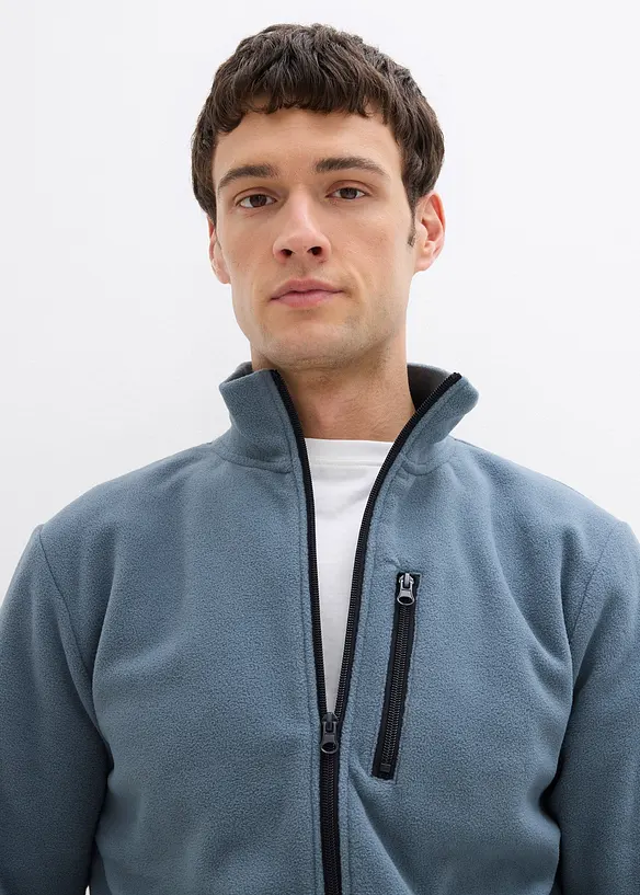 Mjuk fleecejacka  med fickor med dragkedja, bonprix