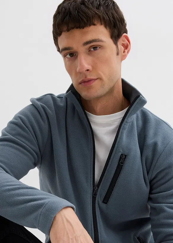 Mjuk fleecejacka  med fickor med dragkedja, bonprix