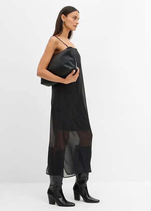 Klänning med smala axelband, bonprix