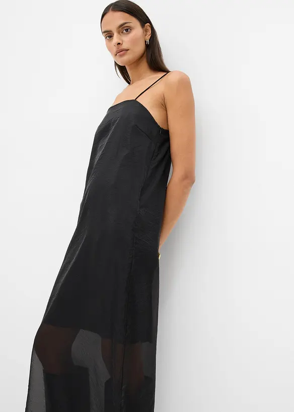 Klänning med smala axelband, bonprix