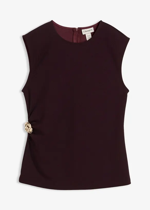 Linne i kräpp med prydnadsspänne, bonprix